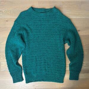 VTG 80s Tony Lambert Chunky Knit Sweater Made In USA Teal Womens Size Medium